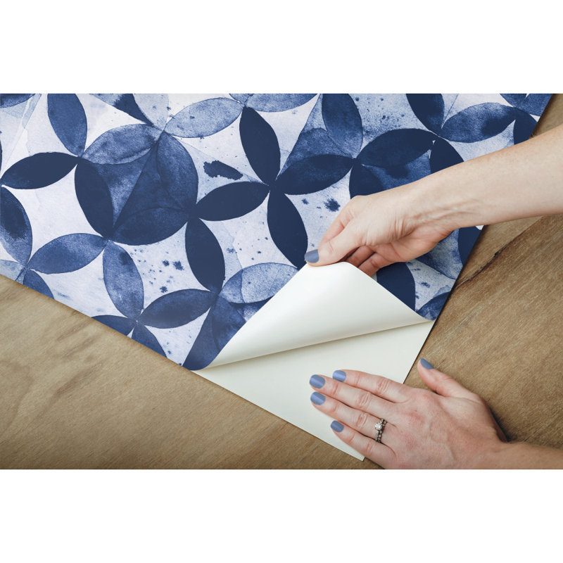 Rouleau de papier peint auto-adhésif L 18,86 pi x l 18 po Genrose, Bleu