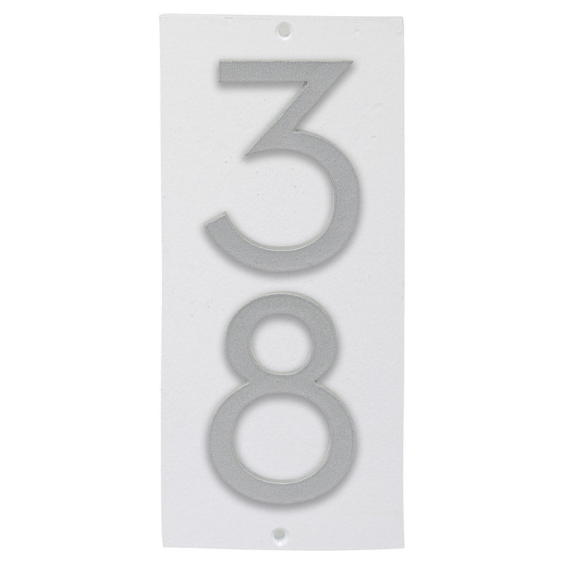 Plaque murale rectangulaire verticale flottante 6 po, Blanc / argent, Oui