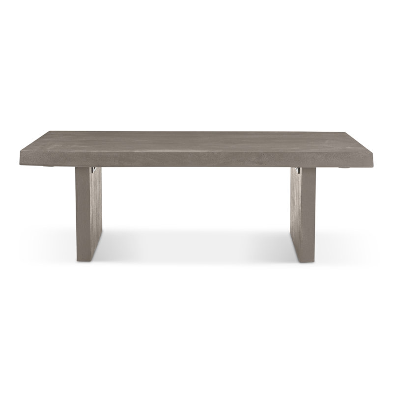 Table basse en bois massif Colin, Gris jet de sable
