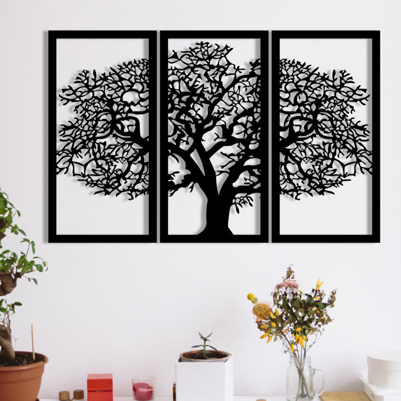Elegant Black Decorative Metal Wall Accessory, 40.6 x 26.0 inches | 100% Metal Construction, Thickness: 0.05 inches | Modern Home Décor, Durable & Stylish Design for Living Room, Office, or Entryway