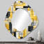 Yellow And Grey Geometric Blocks Harmony III - Geometric Metal Decor - Modern Irregular Wall Mirror-107230322