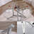 47 Inch Round Glass Top Metal Base Dining Table-204658407