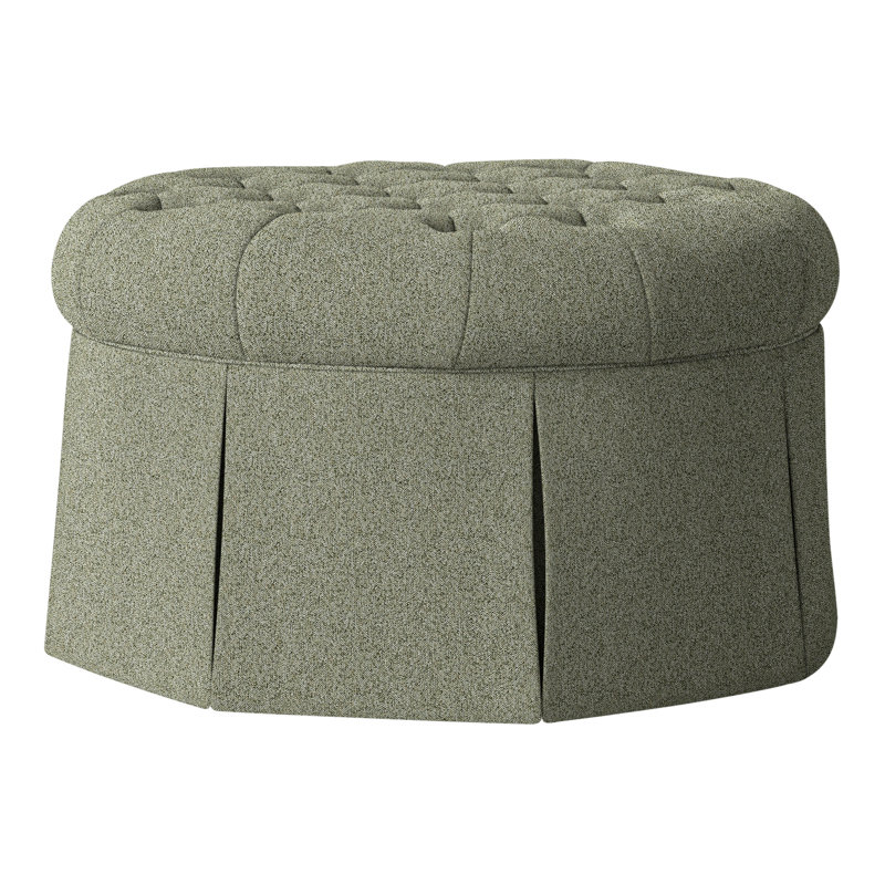 Repose-pieds cocktail capitonné rond 35 po Alma, 8794 Polyester noisette