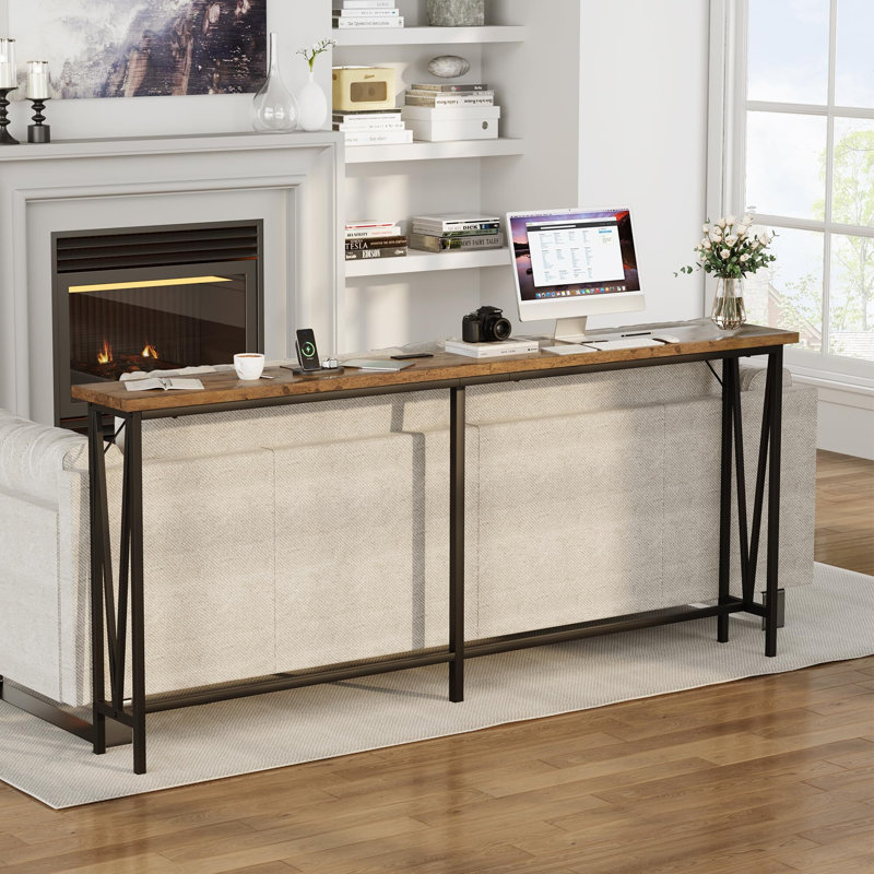 Console 72,8 po Jalaina, Noir, Brun