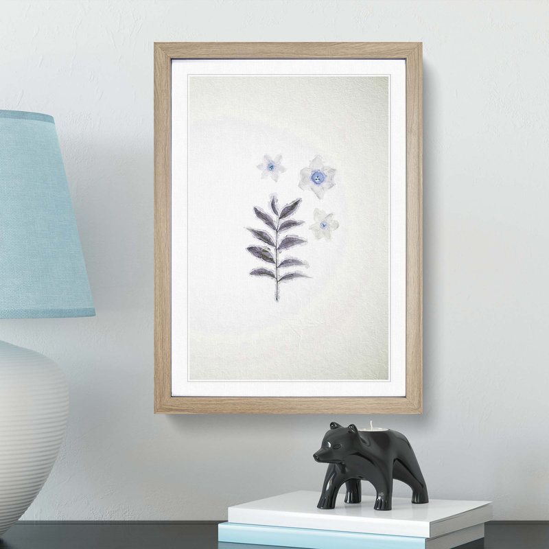 White Daffodil Dismantled - Framed Print, 65cm H x 48cm W x 2cm D, Oak Framed