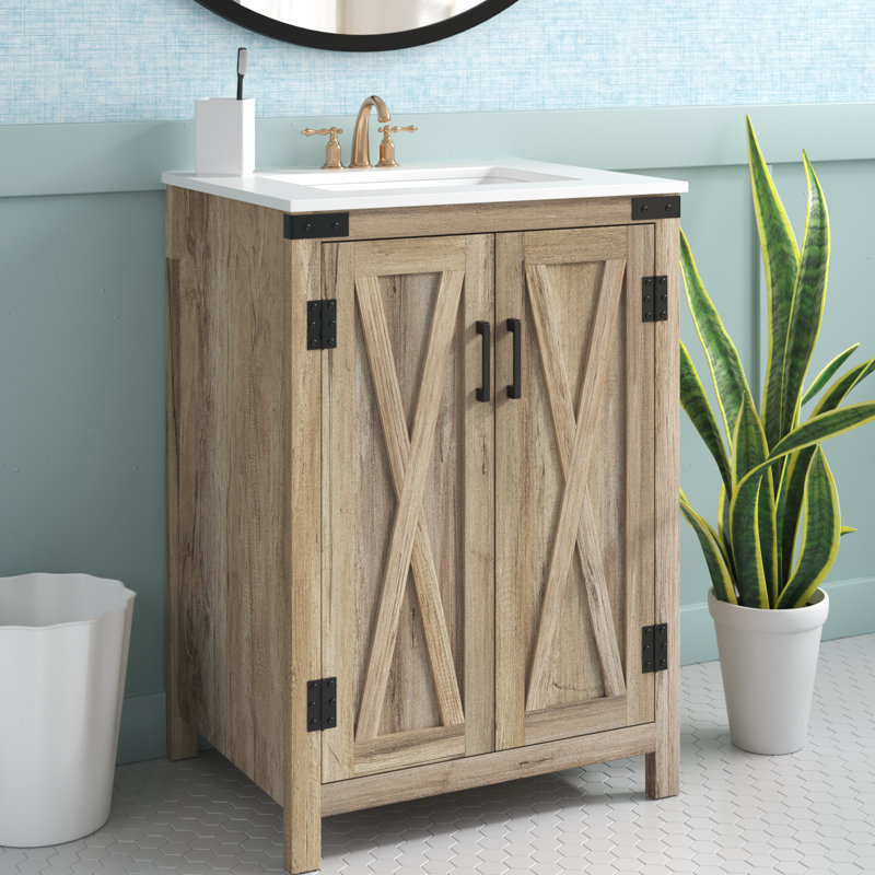 Ensemble de meuble-lavabo simple 24 po Slayton, Chêne naturel