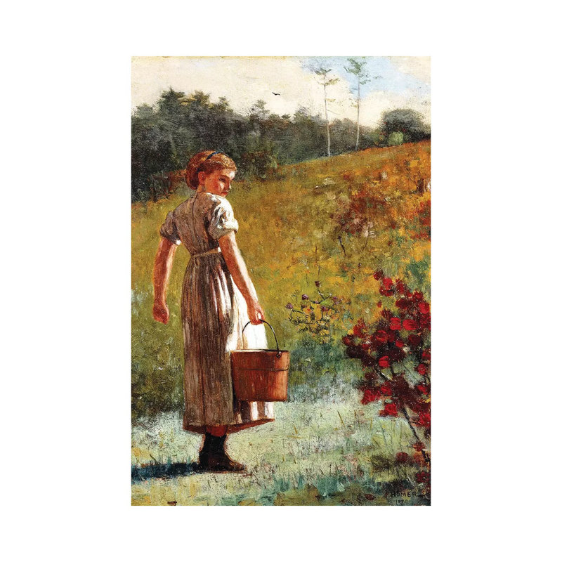 Returning From The Sping, 1874 by Winslow Homer - Painting on Canvas, Wrapped Canvas, 45.72cm H x 30.48cm W x 1.91cm D