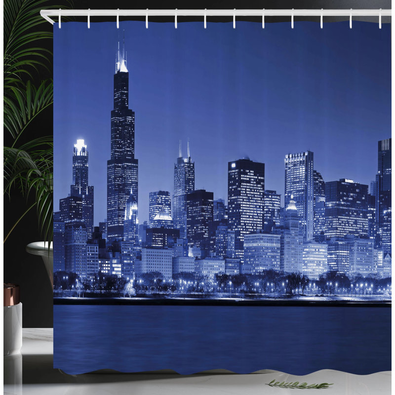 Shower Curtain with Hooks Included, 75"H x 69"W