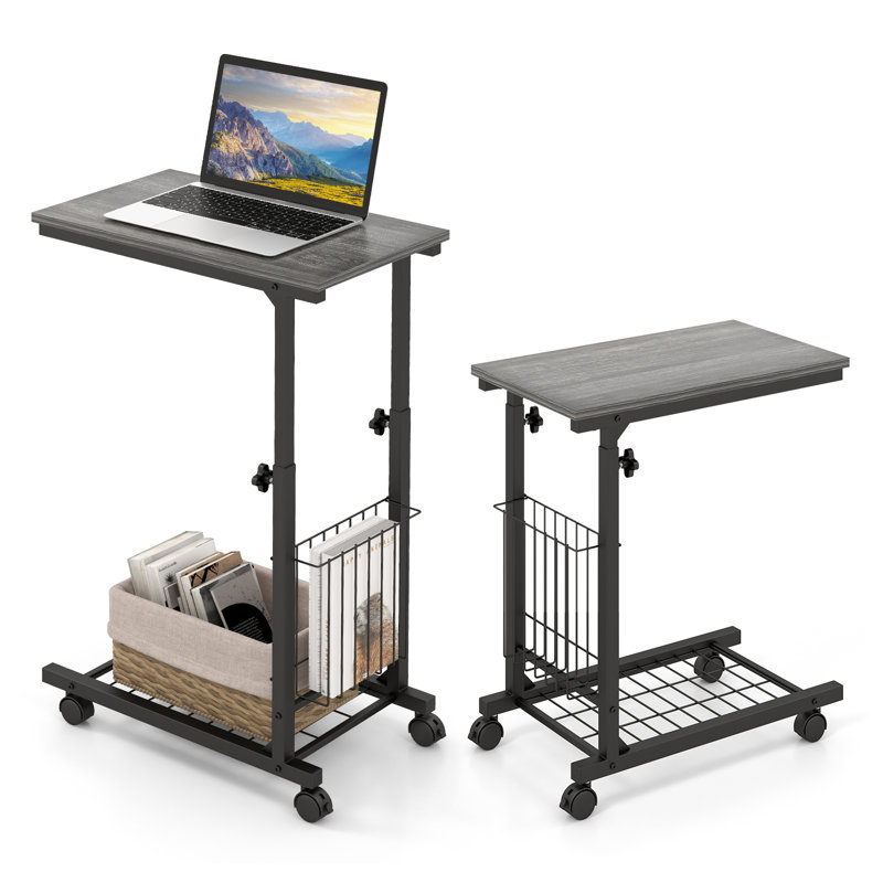 Nessy Floor Shelf End Table, Grey