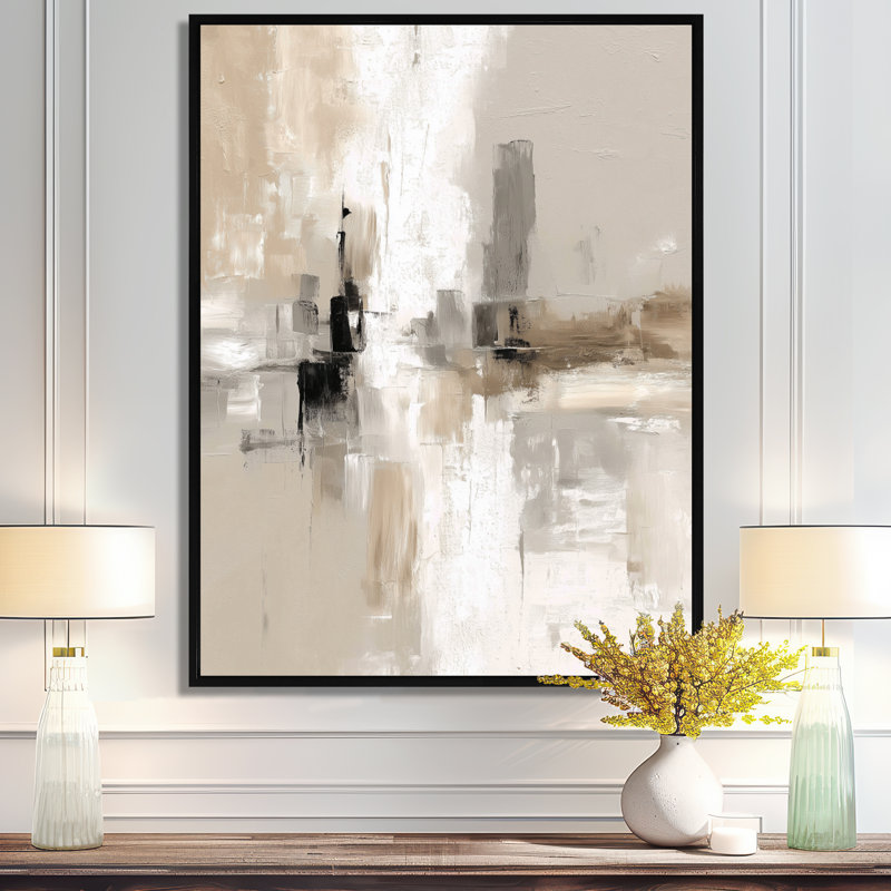 «Brown and Black Brushstroke», peinture abstraite sur toile cubique, art mural abstrait brun, H 40 po x l 30 po, Noir