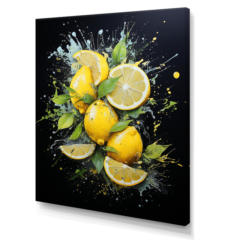 «Neon Lime Lemonade Luminescence», art mural fruits, H 20 po x l 12 po x P 1 po