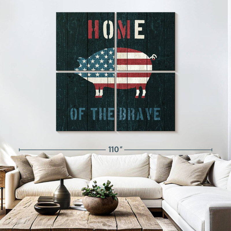 Kema American Farm Pig Wall Sign, 74" H x 74" W