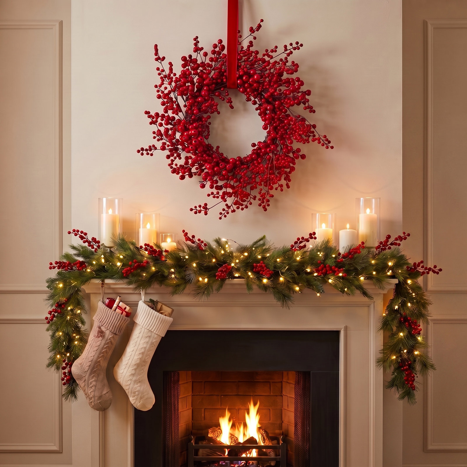 Waterproof Wild Berry Wreath, 24"