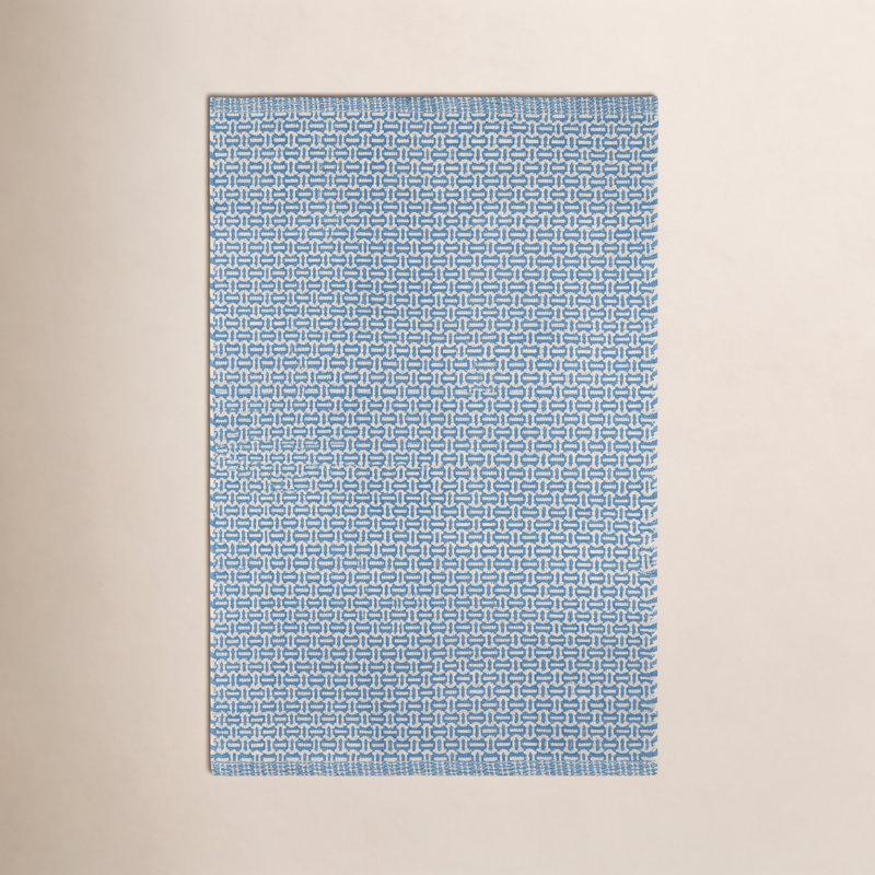 Miss Muffet Handwoven Cotton Rug, Rectangle 2' x 3', French Blue