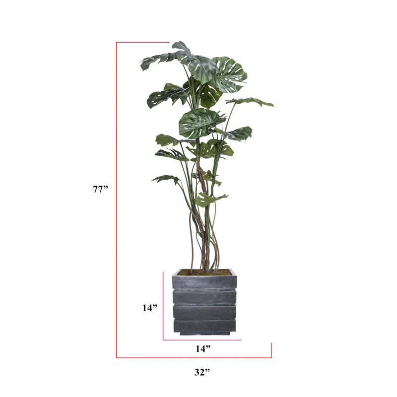 Plante artificielle 77 po Monstera, Gris