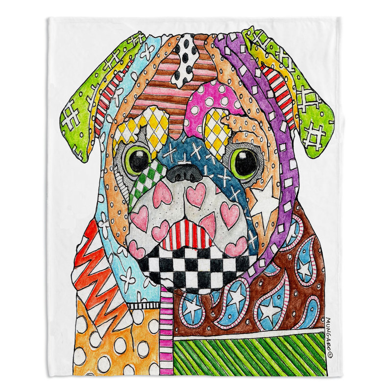  Couverture pour chien Schnauzer, 51 po x 60 po, Carlin, Blanc