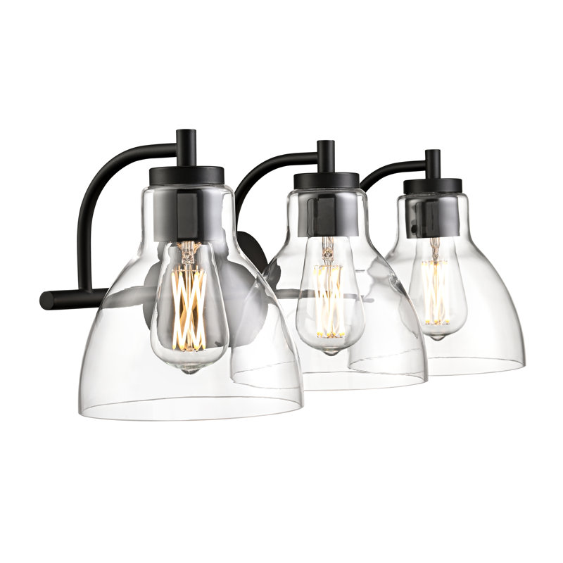 Meuble-lavabo 3 lumières 25,25 po Knightsdale - noir mat, 25,25 po de largeur, Noir mat, Trois lumières