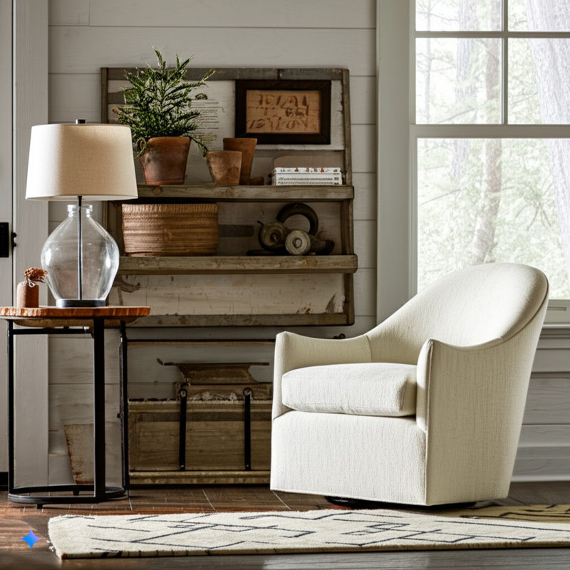 Roscoe Swivel Chair, Cavum Cotton
