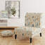 Antique Beige  Vintage Minimalism Boho Pattern - Upholstered Bohemian Slipper Chair, Boho Style Accent Chair