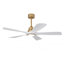 Ventilateurs de plafond d'intérieur de 52 pouces avec lumières et télécommande, DEL à intensité variable, 5 pales en bois massif, moteur à courant continu réversible. Ventilateur de plafond avec éclairage pour chambre à coucher, salon, salle d'étude-128776889