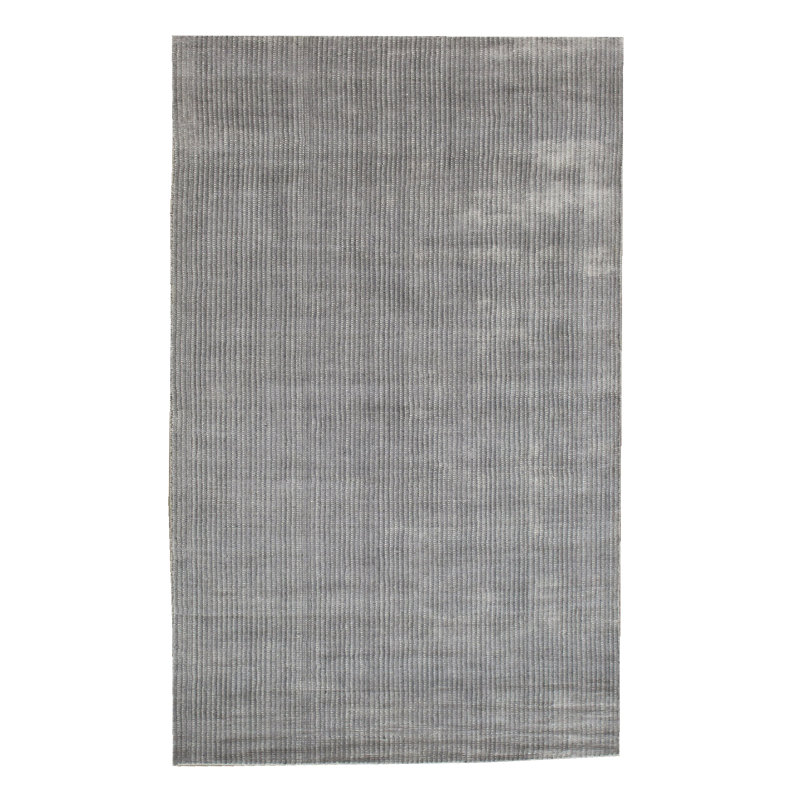 Tapis argenté en soie 5X8