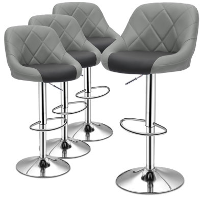 Tabouret de bar réglable en cuir Calvyn