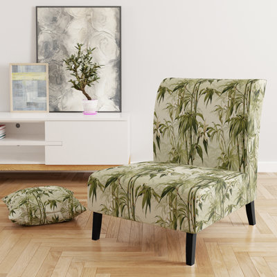 Upholstered Tropical Accent Slipper Chair C