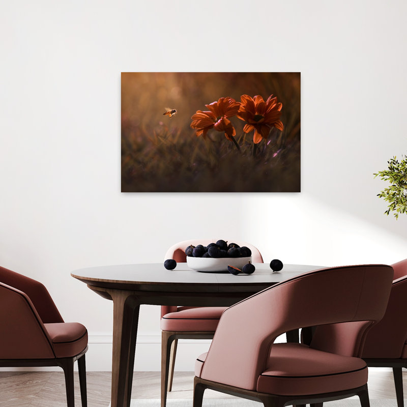 Affiche murale nature « Abeille pollinisatrice à l'heure dorée », H 24 po x l 36 po