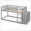 Lit simple superposé simple en pin massif avec 4 tiroirs et 3 tablettes - sans sommier, gris pour les soirées pyjama et amp; Petits espaces-1261699655-1261699654