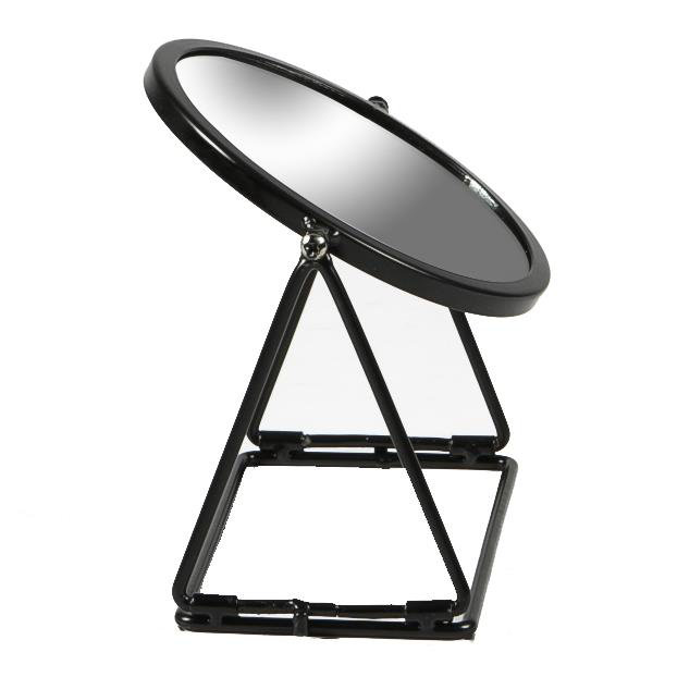Harbour Housewares - Round Makeup Mirror, 20cm H x 18cm W, Black
