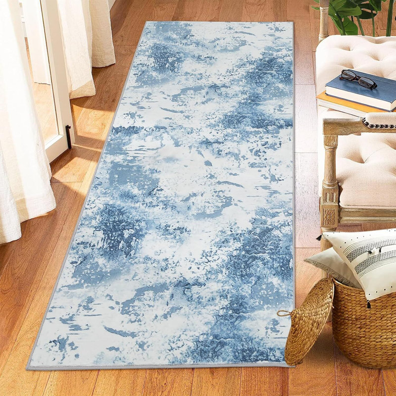 Tapis abstrait moderne jaune - Tapis antidérapant, lavable, résistant aux taches et pliable pour le salon et la chambre à coucher