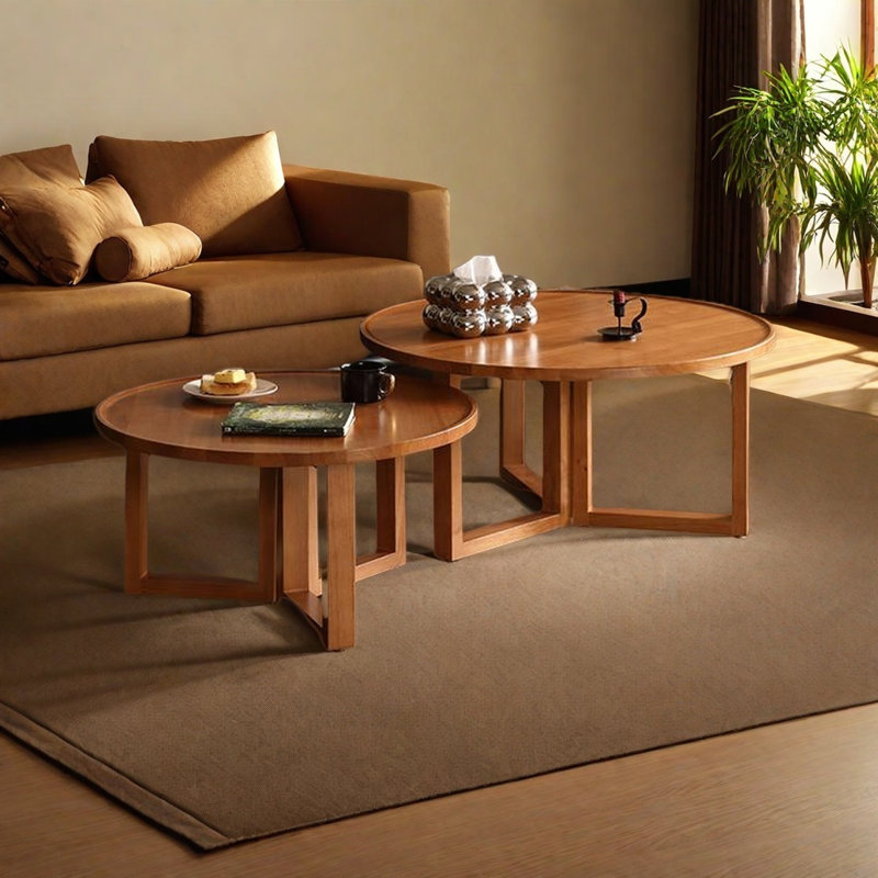 Small round end table combination, Brown