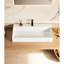 Lavabo à fixation murale 30 po x 18 po à surface solide blanc mat et élément de salle de bain contemporain au design moderne et spacieux