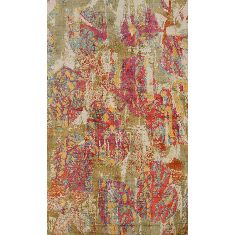 Tapis de salon moderne et abstrait 5 x 8