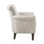 Fauteuil club moderne à dossier serré avec garniture cloutée double et pieds en bois massif-133998237