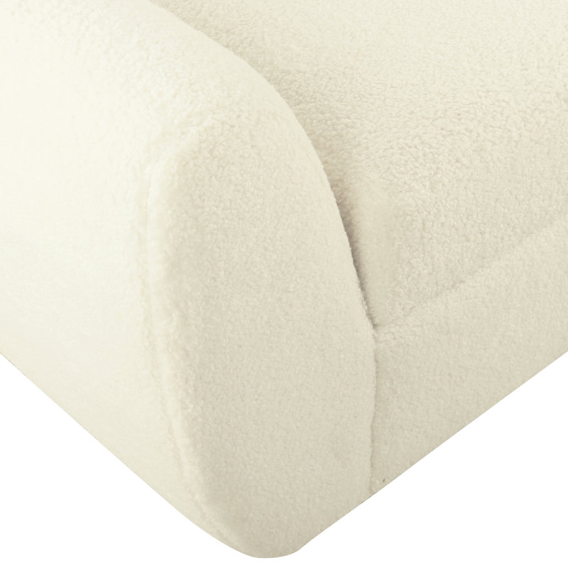 Banc de rangement rembourré Amsi, Sherpa crème