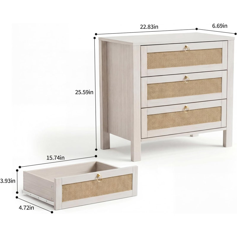 70cm W Manufactured Wood Bedside Table