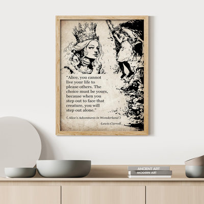 «Alice In Wonderland Cheshire Cat Beauty Quote» sur papier