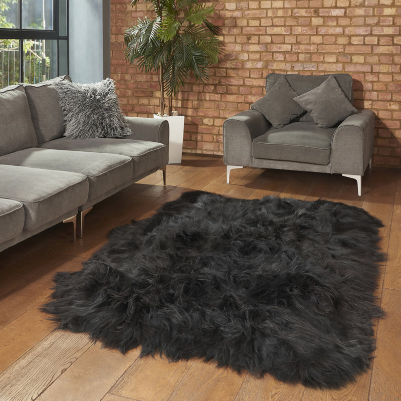 Kearney Solid Colour Sheepskin Area Rug, Novelty 125 x 200cm