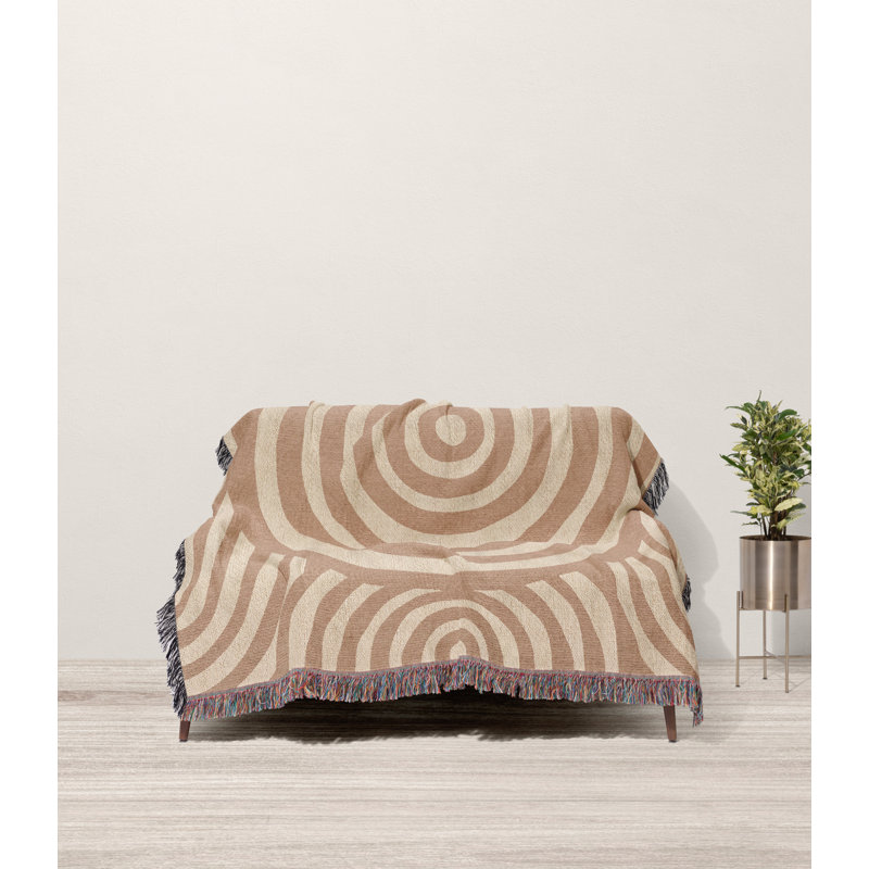 Jeté 100% coton, 52 po x 37 po - jetable, Rouille / beige