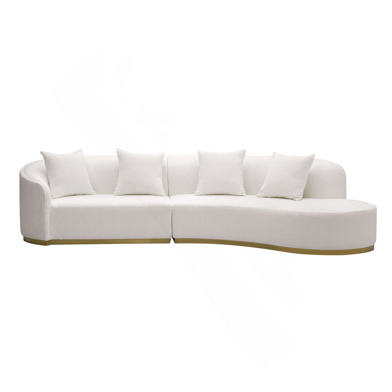 Canapé Modern Arc - Revêtement en velours doux avec base dorée