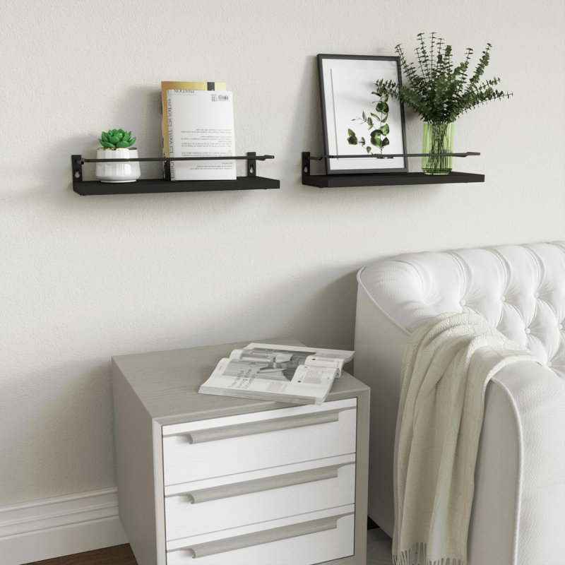 Haddam Bathroom Shelves, Black, 4