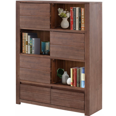 Edwin 130cm H x 100cm W Solid Wood Library Bookcase
