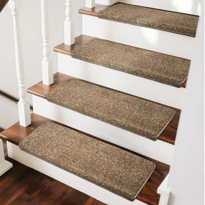 Camel 9.5 in. x 30 in. x 1.2 in. Polypropylene Carpet Stair Tread Cover Indoor Mats Self Adhensive Tape Free Set of 12