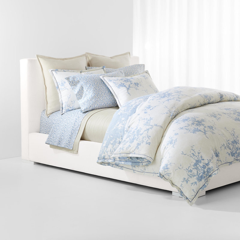 Ensemble de housse de couette Eva crème, Housse de couette pour grand lit + 2 taies décora
