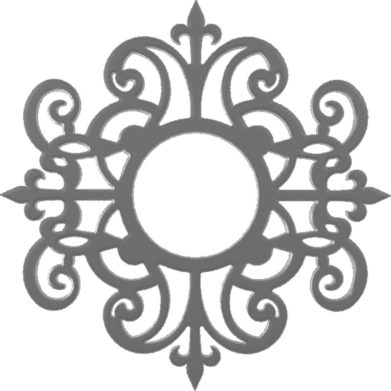 Médaillon de plafond 32 po x 32 po x 10 3/8 po x P 1 po Dijon, Nickel, H 32 po x l 32 po x P 1 po