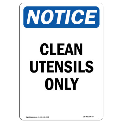 Enseigne «Clean Utensils Only»