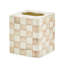 Mocha Check Steel Tissue Box Cover