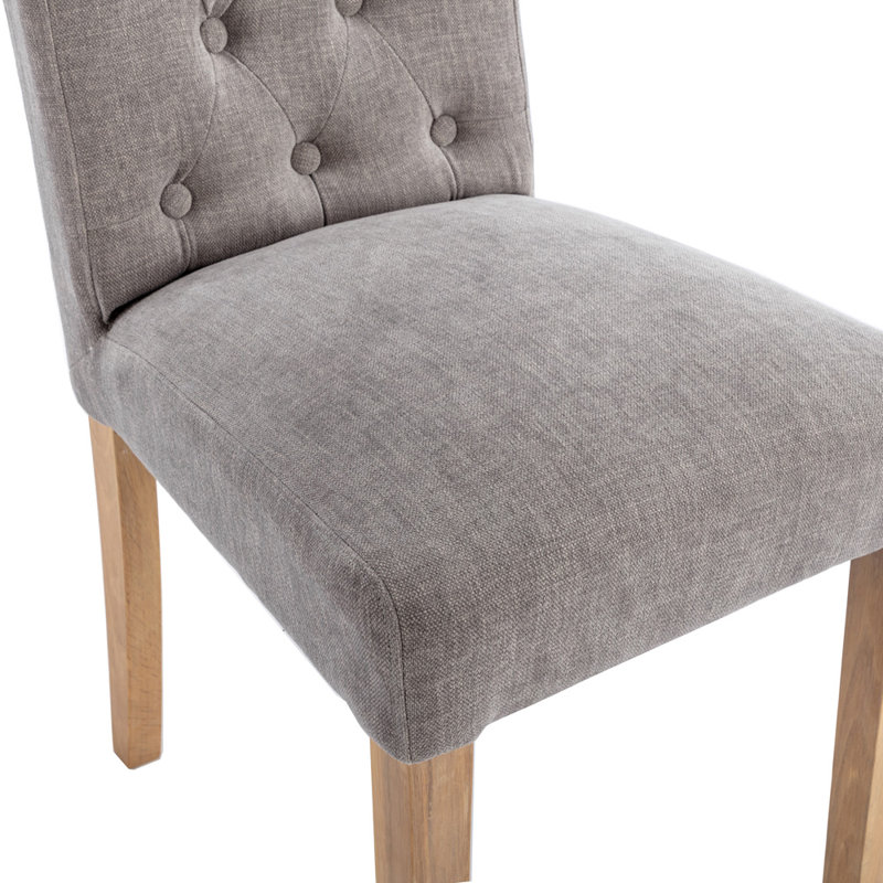Preston Botton Back Dining Chair, Grey, Grey, 5