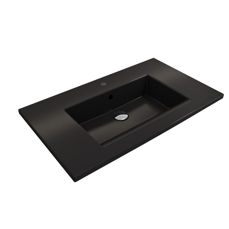 Ravenna 19.7 in. L Bathroom Sink, Matte Black, Single-Hole